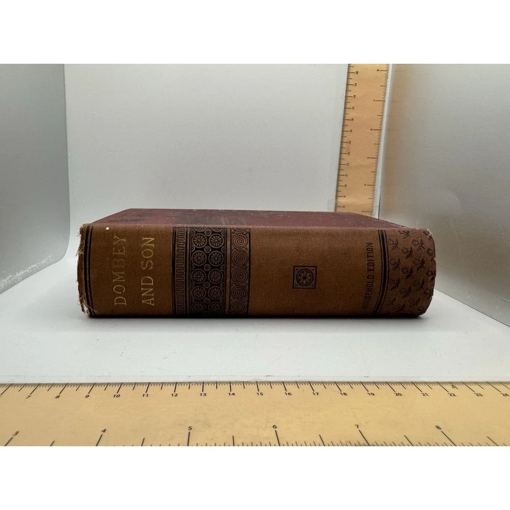 Charles Dickens Household Edition Antique Decorative Cloth Book English 1884